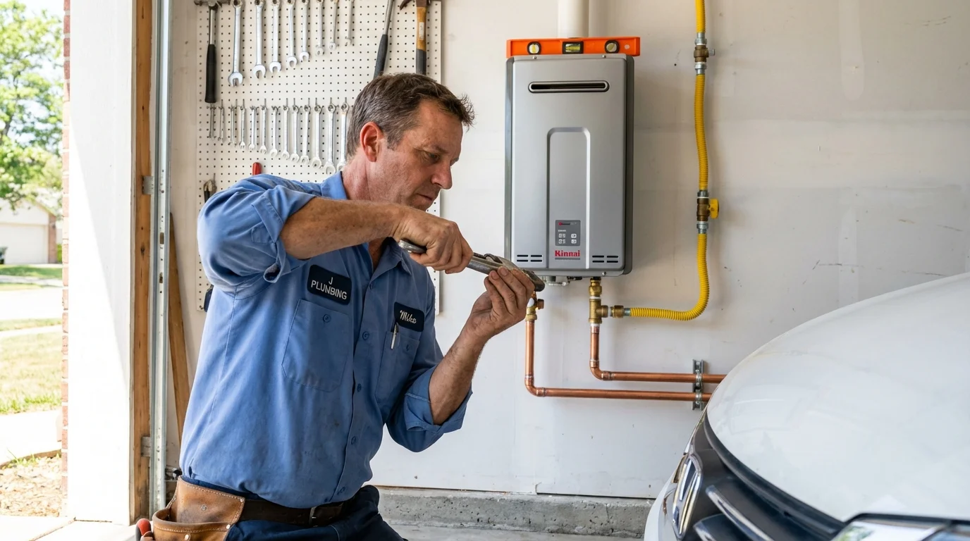 Tankless water heater installation by a Johns Plumbing LLC plumber in Reno